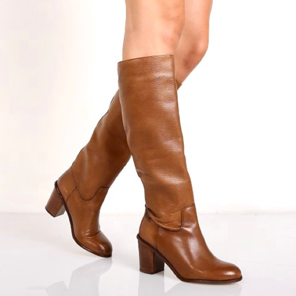 NWT Seychelles Obsidian Tall Heeled Knee High Boot COGNAC/WHISKEY - SIZE 8